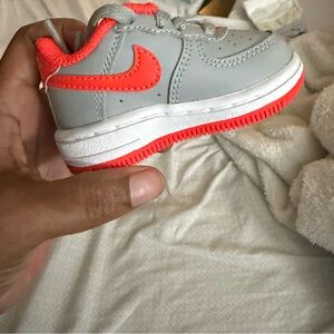 Nike Kids Gray and Orange Sneakers
